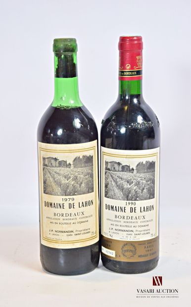 null 2 bouteilles	Domaine de LAHON	Bordeaux	

	1 blle de 1990, 1 blle de 1979. 		

	Et....