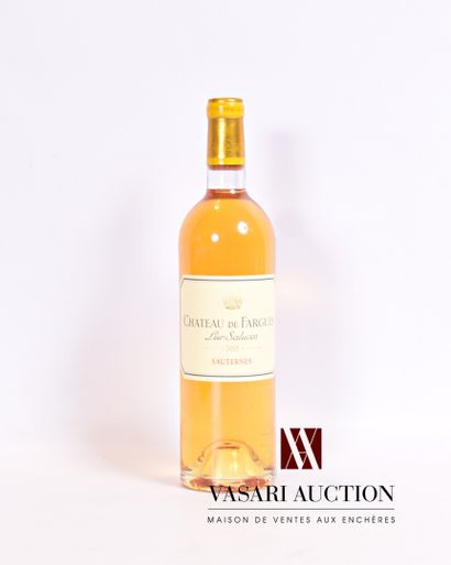 null 1 bouteille	Château DE FARGUES	Sauternes 	2005

	Présentation, niveau et couleur,...