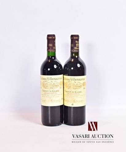 null 2 bouteilles	Château VILLEMAURINE	St Emilion GCC	

	1 bouteille de 2000 et 1...