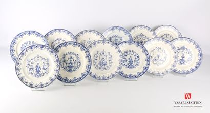 null BORDEAUX - Manufacture Jules Vieillard

Twelve fine earthenware dinner plates,...