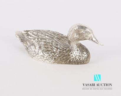 null Silver subject representing a duck

Weight. : 141,71 g

High. Height : 2.7 cm...