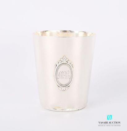 null A 950 thousandths silver truncated-cone shaped goblet set on a flat bottom,...