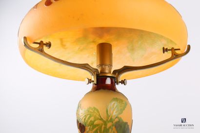 null LA ROCHERE

Lampe en verre multicoule à décor dégagé à l'acide de branche de...