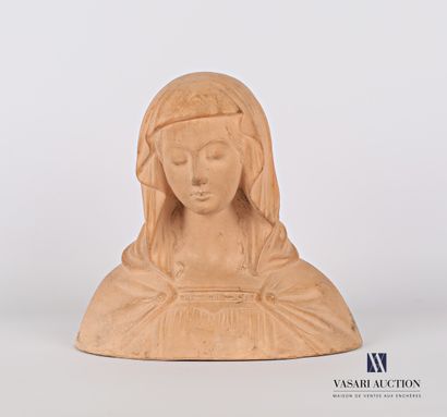 null Sujet en terre-cuite représentant le buste la Vierge Marie.

(salissures)

Haut....
