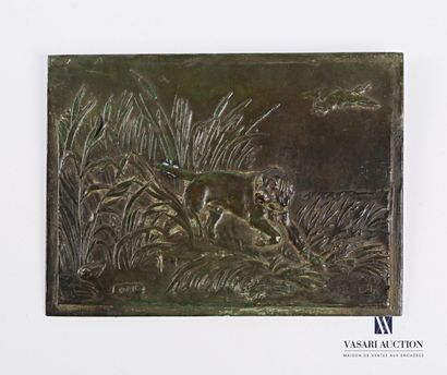 null BARYE, d'après

Plaque en bronze représentant un chien de chasse dans un marais...
