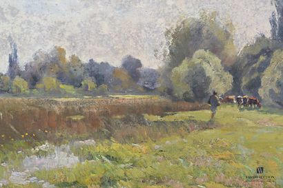 null P.T. DOSK Raoul (1860-1937)

Bruges Marshes

Oil on cardboard

Signed lower...