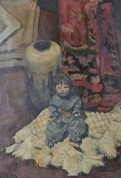 null BASCOULES Jean-Désiré (1886-1976)

Still life with a doll

Oil on canvas 

Signed...