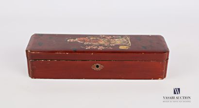 null Rectangular glove box made of boiled lacquered cardboard with printed decoration...
