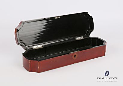 null Rectangular glove box with concave corners made of boiled lacquered cardboard...