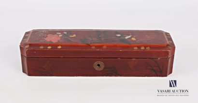 null Rectangular glove box with concave corners made of boiled lacquered cardboard...