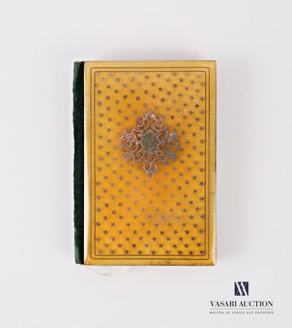 null Tortoiseshell dance notebook decorated with a blind reserve inlaid with floral...