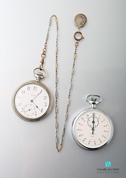 null Lot comprenant deux montres de gousset, l'une de marque Zenith et un chronomètre...