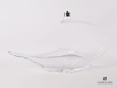 null Crystal lamp base forming a free-form void, one end in an arch with a screw...