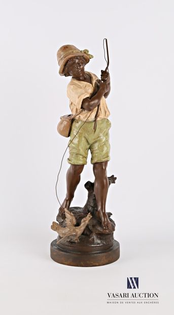 null MOREAU Francois d'après

Young fisherman

Regulator with a polychrome patina

Signed...
