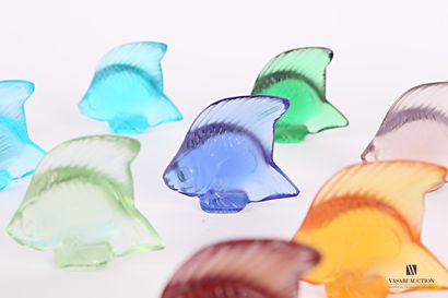 null LALIQUE France

Ensemble de vingt trois poissons en cristal de différentes couleurs.

Signés

Haut....
