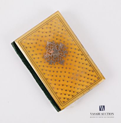 null Tortoiseshell dance notebook decorated with a blind reserve inlaid with floral...
