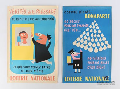 null Lot de deux affiches de la loterie nationale comprenant :

-Une affiche « Bonaparte...