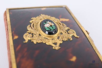 null A tortoiseshell and pompom dance card, the first plate features a medallion...