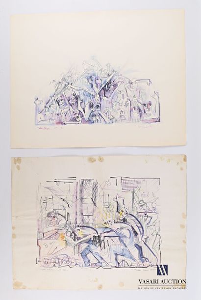 null REJAS Pablo (XXème siècle)

Lot de deux dessins aquarellés sur papier comprenant...