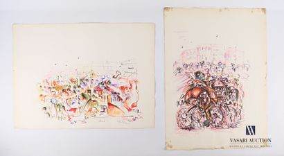 null REJAS Pablo (XXème siècle)

Lot de deux dessins aquarellés comprenant :

-Les...