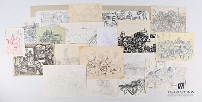 null REJAS Pablo (XXème siècle)

Lot de dix-neuf dessins sur papier, représentant...