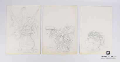 null REJAS Pablo (XXème siècle)

Lot de trois dessins au crayon sur papier comprenant...