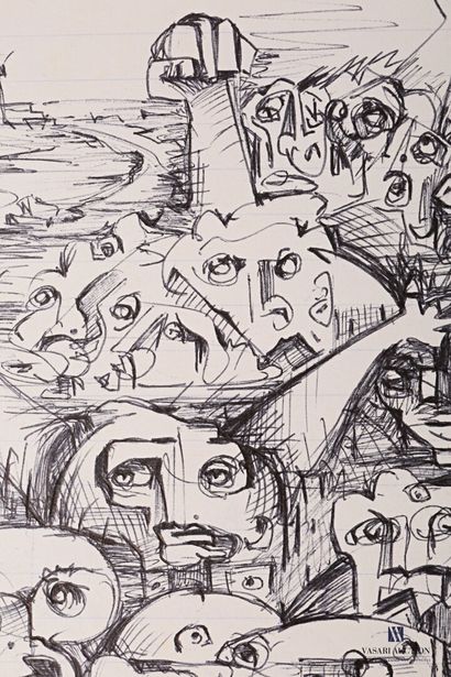 null REJAS Pablo (XXème siècle)

Lot de neuf dessins au stylo sur papier comprenant...