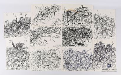 null REJAS Pablo (XXème siècle)

Lot de dix dessins au feutre sur papier comprenant...