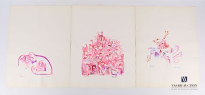 null REJAS Pablo (XXème siècle)

Lot de trois dessins aquarellés sur papier comprenant...