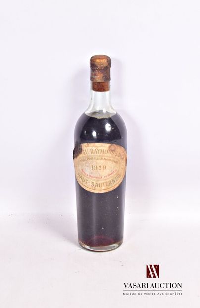 null 1 bouteille	Château RAYMOND LAFON	Haut-Sauternes	1929

	Et. fanée et tachée....