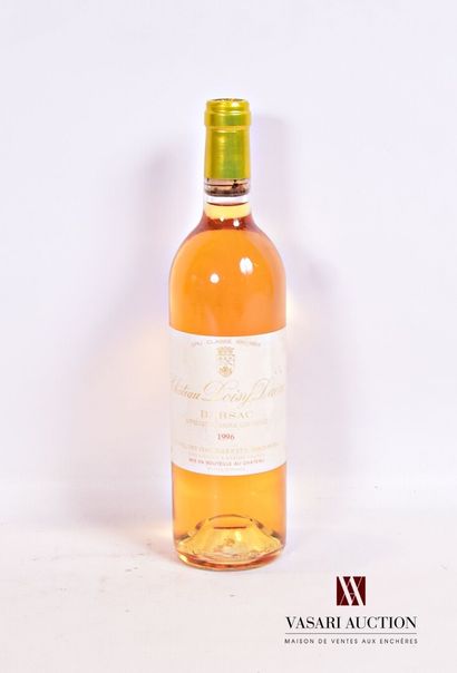 null 1 bouteille	Château DOISY DAËNE	Barsac GCC	1996

	Et. un peu tachée (1 accroc)....