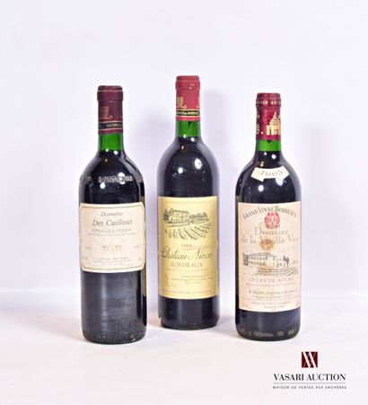 null Lot de 3 bouteilles comprenant :		

1 bouteille	DOMAINE DES CAILLOUX	Bordeaux...