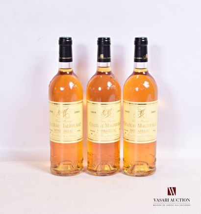 null 3 bouteilles	MONBAZILLAC "Cuvée Prestige" mise Château MALFOURAT		2003

	Et....