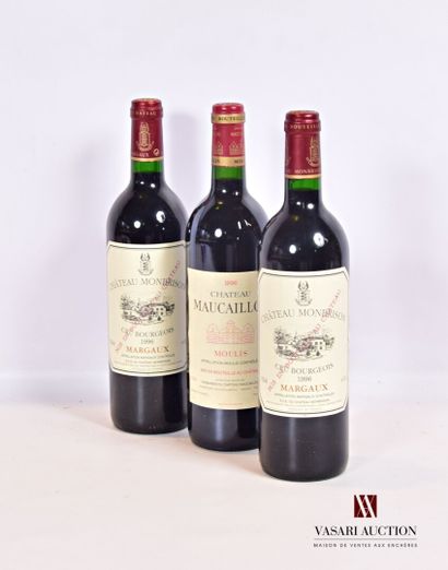 null Lot de 3 bouteilles comprenant :		

1 bouteille	Château MAUCAILLOU	Moulis	1996

2...