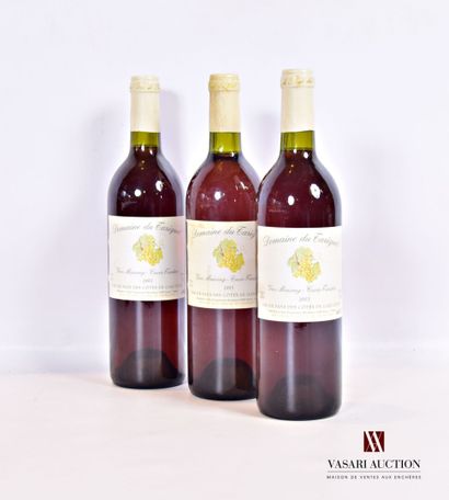 null 3 bouteilles	VDP des Côtes de Gascogne "DOMAINE DU TARIQUET" Cuvée Tardive		1993

	Et....
