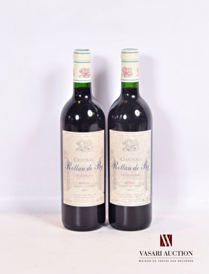 null 2 bouteilles	Château ROLLAN DE BY	Médoc CB	2001

	Et. un peu fanées et tachées....