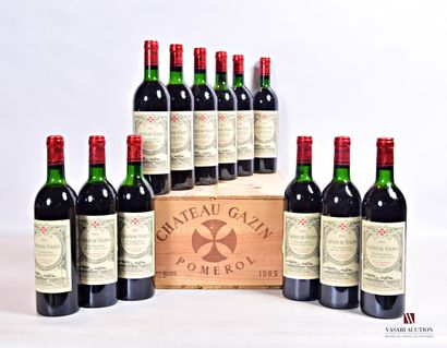 null 12 bouteilles	Château GAZIN	Pomerol	1985

	Et.: 10 à peine tachées (quelques...