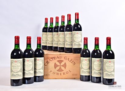null 12 bouteilles	Château GAZIN	Pomerol	1985

	Et. à peine tachées (quelques points...