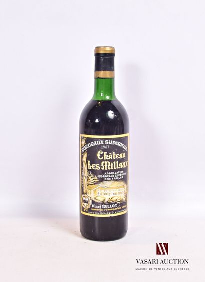 null 1 bouteille	Château LES MILLAUX	Bordeaux Supérieur	1967

	Et. un peu tachée...