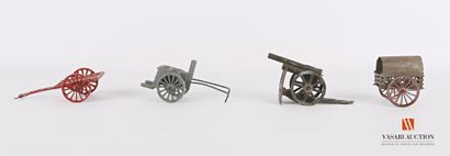 null soldats-figurines type Quiralu aluminium : chariot, roulante, plateau de pompier,...