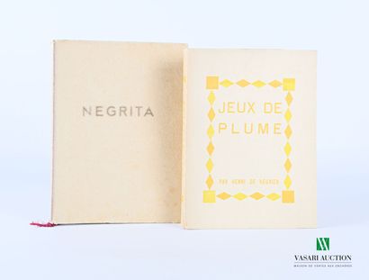 null Lot comprenant deux ouvrages : 

- DE REGNIER Henri - Jeux de plumes - Paris,...