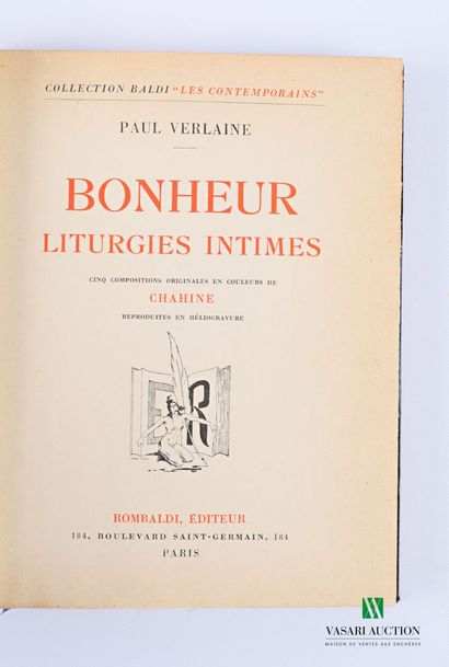 null VERLAINE Paul - Bonheur Liturgies intimes - Paris Rombaldi éditeur 1936 - un...