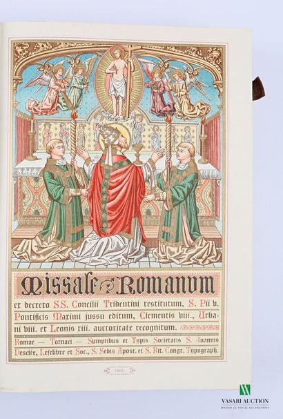 null MISSEL ROMANUM - 1901 - un volume in-folio - reliure plein chagrin , dos à cinq...