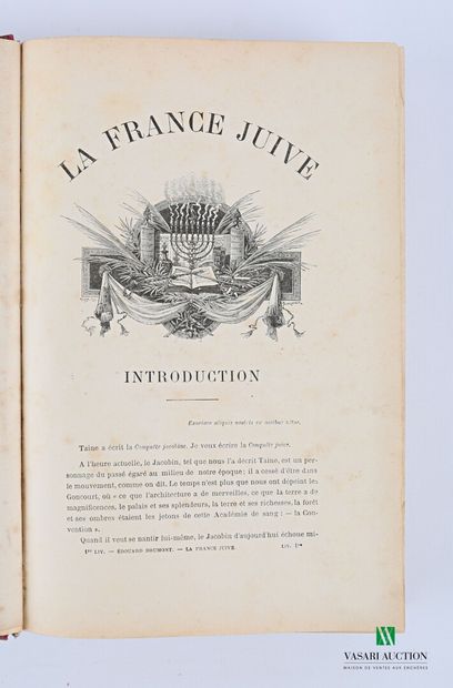 null DRUMONT Edouard - La France juive - Blériot, sd - 1 vol. in-4° - reliure demi...