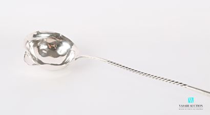 null Silver punch ladle (1819-1838), the spoon has a pouring spout, the stem is twisted,...