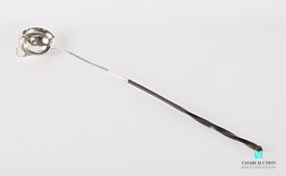 null Silver punch ladle (1819-1838), the spoon has a pouring spout, the stem is twisted,...