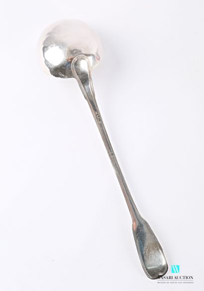 null Silver ladle (1798-1809), the handle decorated with net presents a figure in...