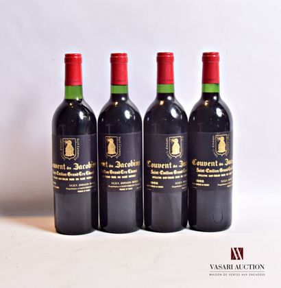 null 4 bottles COUVENT DES JACOBINS St Emilion GCC 1982

	Barely stained. N: 3 low...
