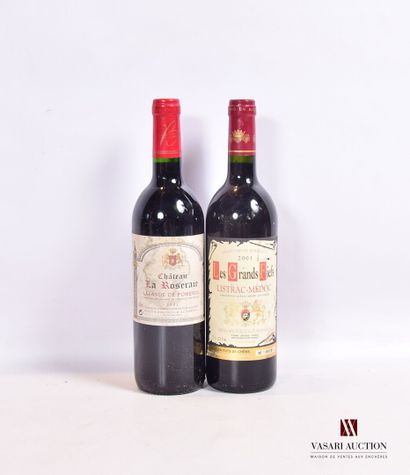 null Lot de 2 bouteilles comprenant :		

1 bouteille	Château LA ROSERAIE	Lalnde de...