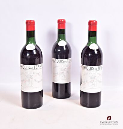 null 3 bouteilles	Château MARQUIS DE TERME	Margaux 	1964

	Et. un peu tachées (2...